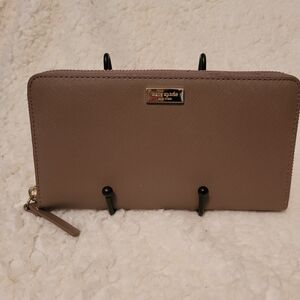 Kate Spade Taupe Zip-Around Wallet